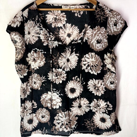Cato Tops - Cato Floral Short Sleeve Blouse